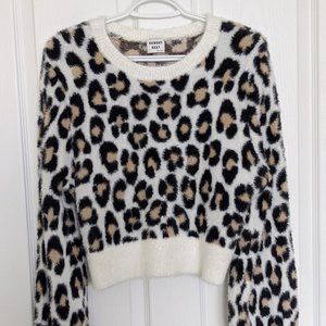 Aritzia Sunday Best Animal Print Crop Top Sweater
